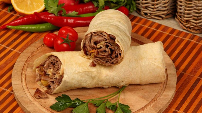 turkish beef doner wrap