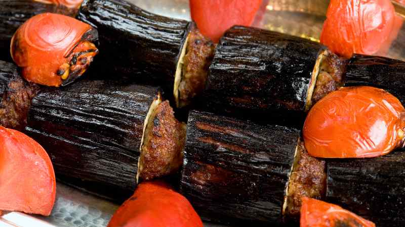 eggplant kebab with tomato